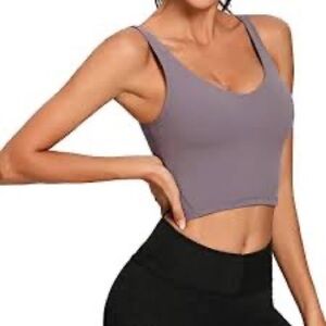 Purple Brami Cami Crop Top Bra Top Sports Bra Small